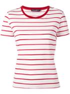 Dolce & Gabbana Breton Stripe T-shirt, Women's, Size: 42, Red, Cotton