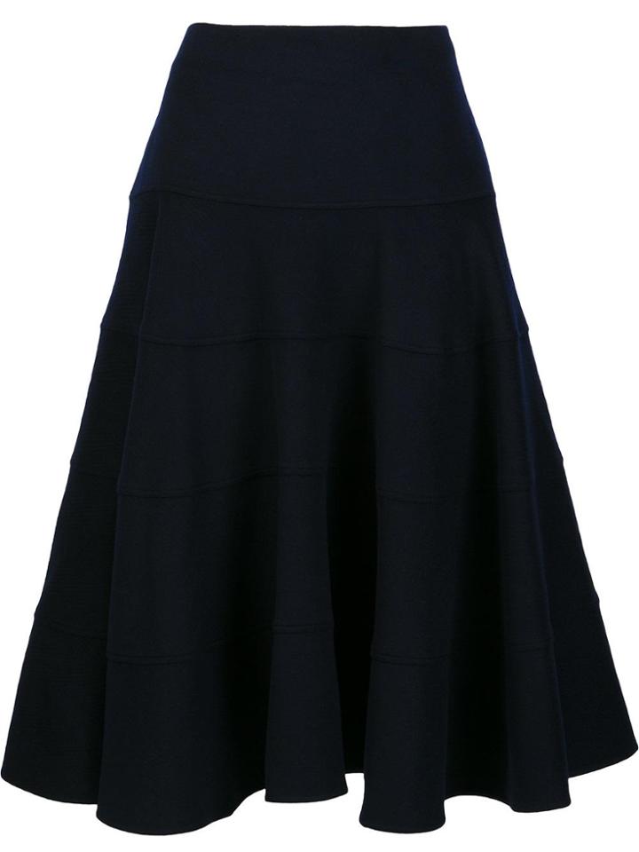 Victoria Beckham Full Midi Skirt - Blue
