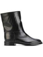 Casadei Stud Embellished Ankle Boots - Black