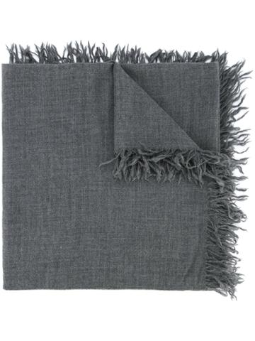Attachment Fringed Scarf - Grey