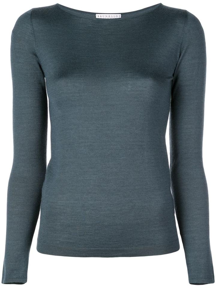 Brunello Cucinelli Slim-fit Knit T-shirt - Blue