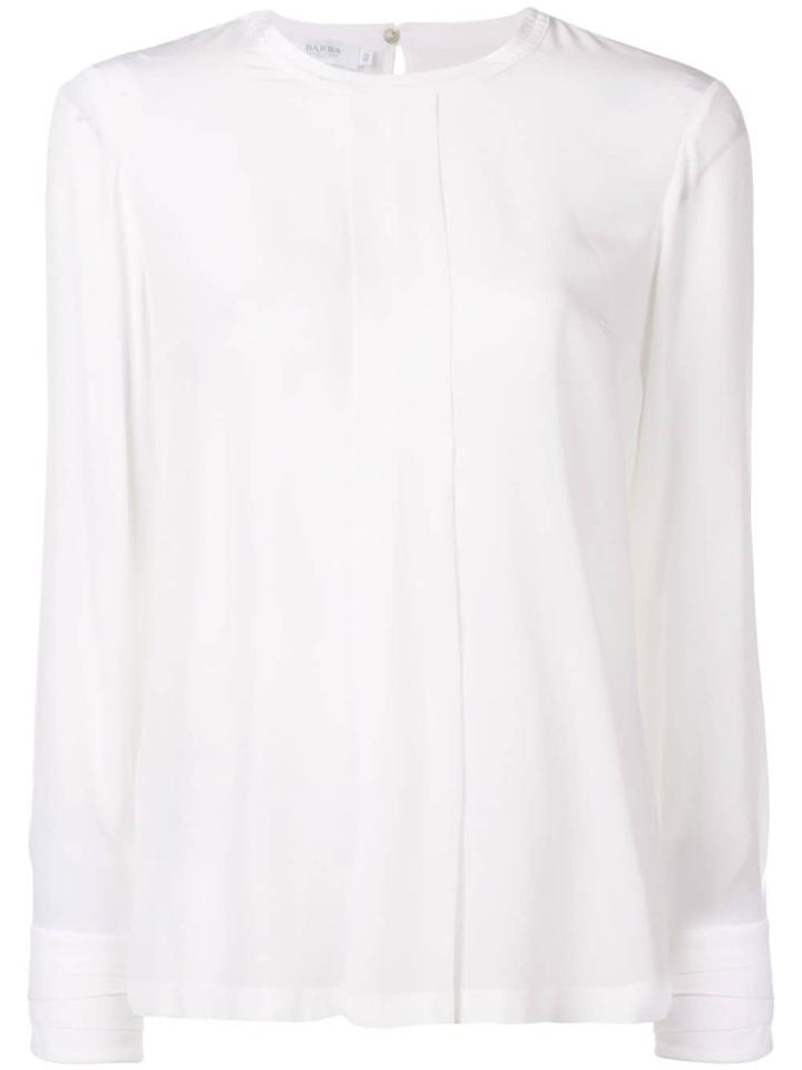 Barba Round Neck Blouse - White