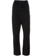 Mm6 Maison Margiela High Waisted Trousers, Women's, Size: 38, Black, Cotton