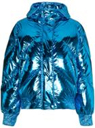 Ienki Ienki Metallic Cropped Puffer Jacket - Blue