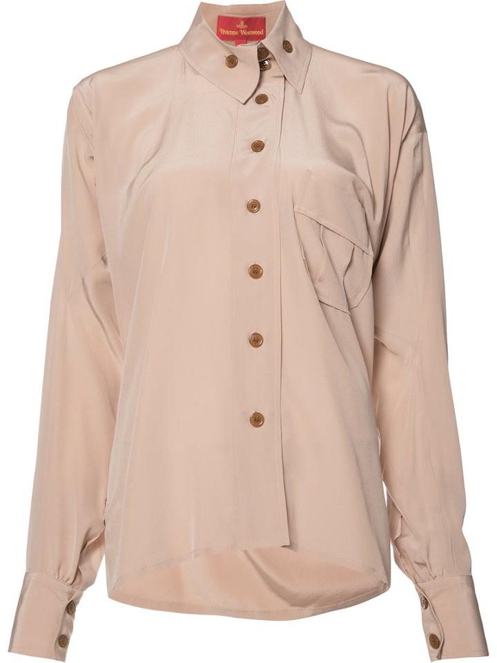 Vivienne Westwood Red Label - Squiggle Krall Shirt - Women - Silk - 40, Pink/purple, Silk
