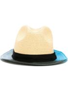 Paul Smith Contrast Trim Woven Hat, Men's, Size: Large, Nude/neutrals, Paper/polyester