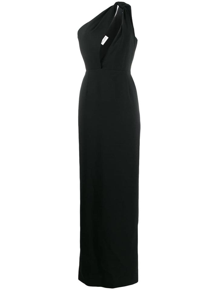 Saint Laurent One Shoulder Long Dress - Black