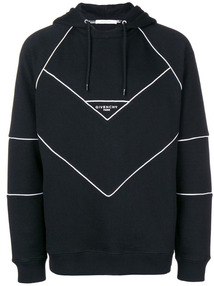 Givenchy Logo Paneled Hoodie - Black