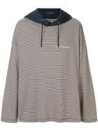 Johnundercover Loose Hoodie With Stripes - White
