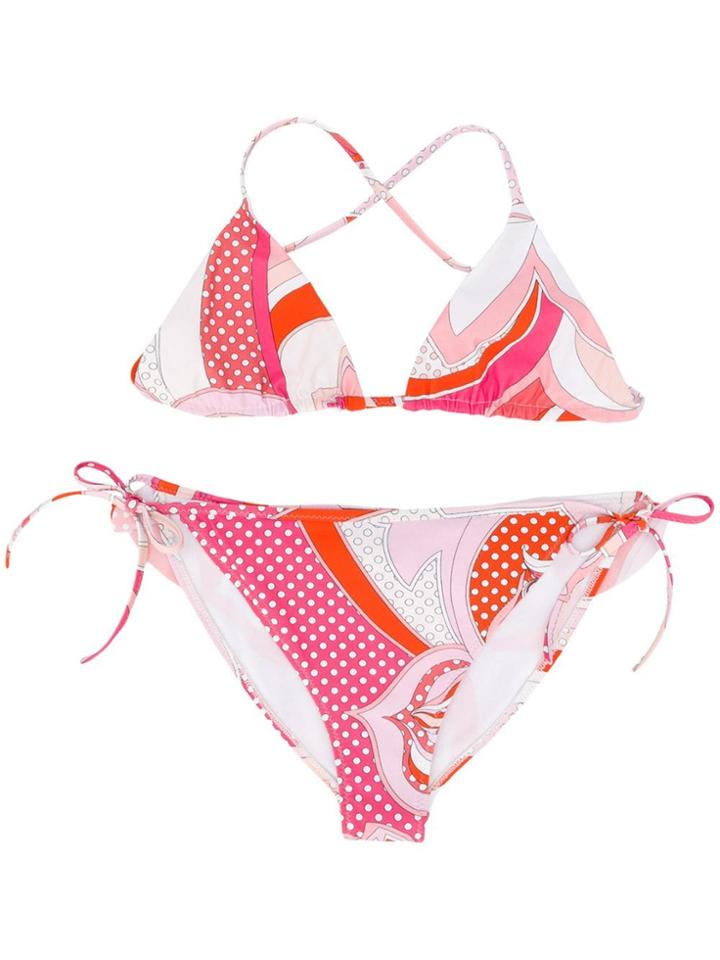 Emilio Pucci Junior Teen Patterned Bikini - Pink