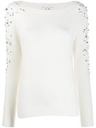 Snobby Sheep Pearl-embellished Knit Sweater - White