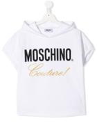 Moschino Kids Teen Couture Short Sleeve Hoodie - White