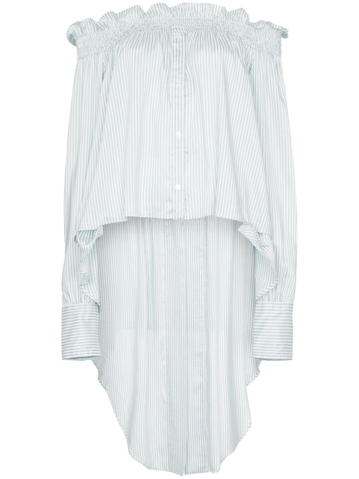 Faith Connexion Striped Off-shoulder Blouse - Green
