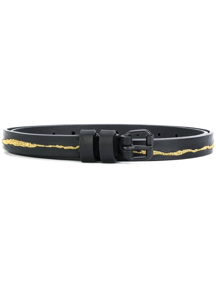 Haider Ackermann Belt With Metallic Embroidery - Black