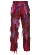 Taller Marmo Fringed Jacquard Trousers - Red