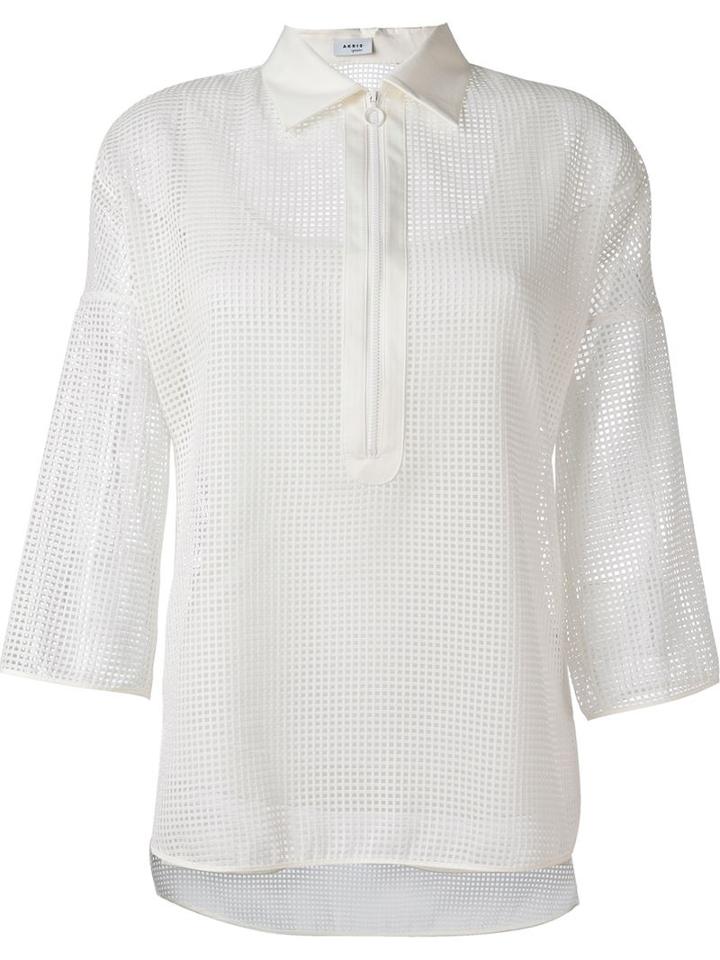 Akris Zip Up Meshed Blouse