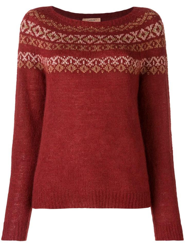 Twin-set Boat Neck Jumper - Red