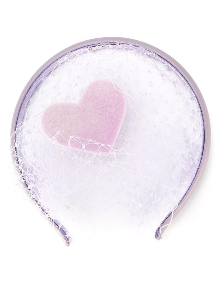 Red Valentino Heart Appliqué Veil Headband