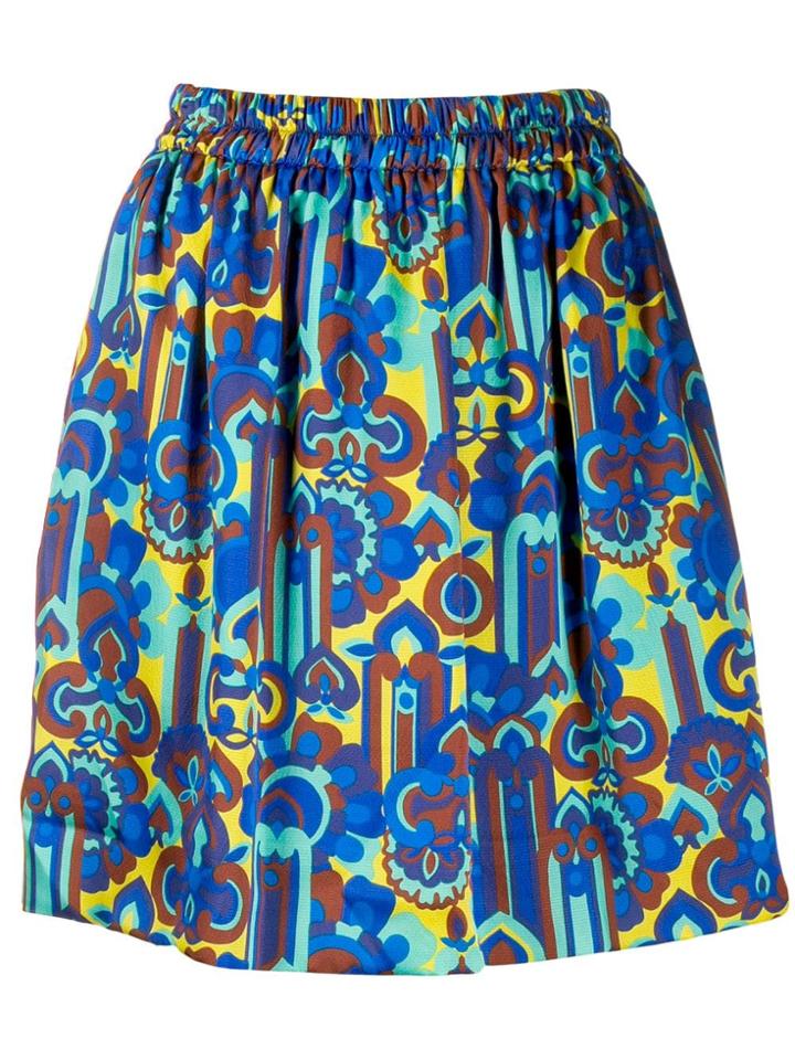 La Doublej All-over Print Pouf Skirt - Blue
