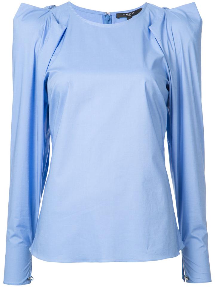 Derek Lam - Structured Shoulders Blouse - Women - Cotton/spandex/elastane - 42, Blue, Cotton/spandex/elastane