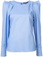 Derek Lam - Structured Shoulders Blouse - Women - Cotton/spandex/elastane - 42, Blue, Cotton/spandex/elastane
