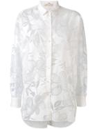 Mantu - Sheer Floral Pattern Shirt - Women - Cotton/polyamide - 44, White, Cotton/polyamide