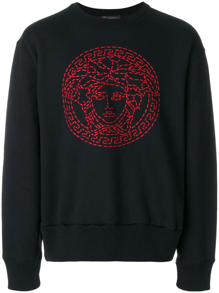 Versace Embroidered Medusa Sweater - Black