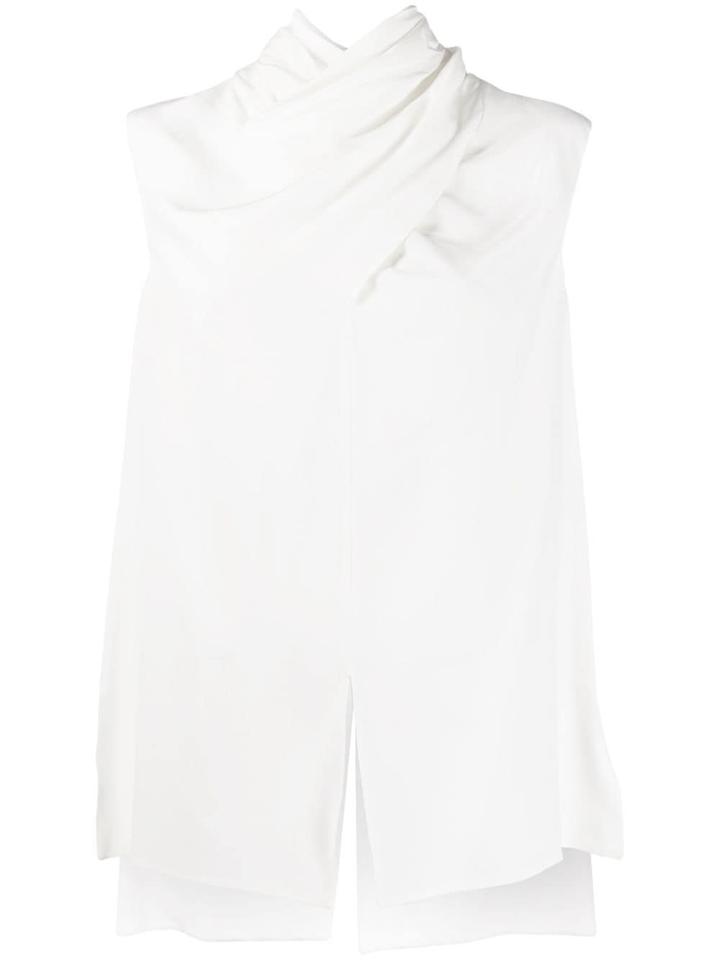 Alexander Mcqueen Draped Neckline Top - White