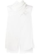 Alexander Mcqueen Draped Neckline Top - White