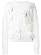 Facetasm Knot Detail Sweatshirt, Women's, Size: 2, White, Cotton