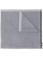 Ermenegildo Zegna Frayed-hem Embroidered Scarf - Grey