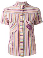 Romeo Gigli Vintage Striped Shirt, Women's, Size: 40, Pink/purple