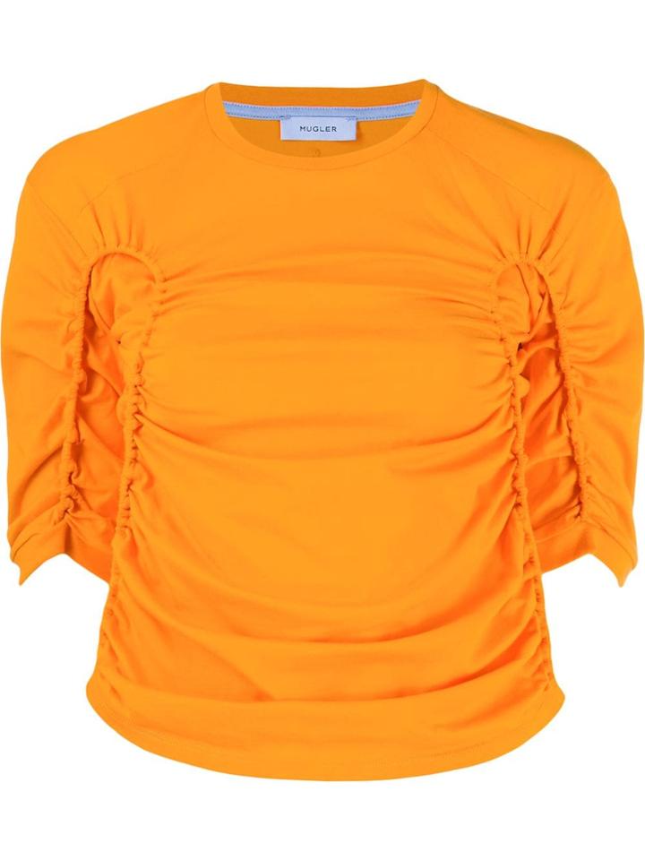 Mugler Ruched T-shirt - Orange