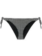 Ganni Gingham Print Bikini Bottoms - Black