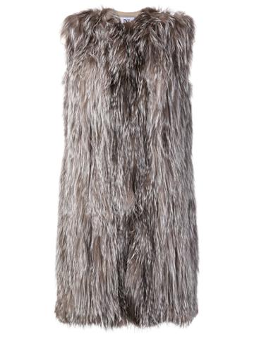 Jorge Vazquez Longline Fur Vest - Grey