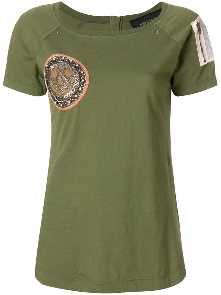 Mr & Mrs Italy Zip-detailed T-shirt - Green