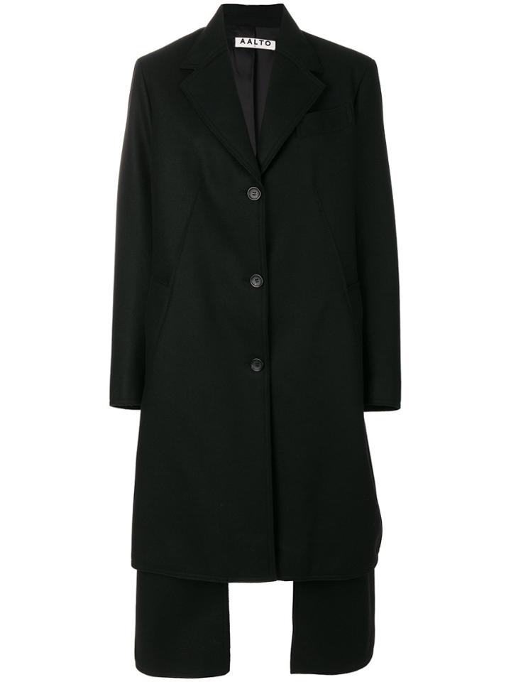 Aalto Layered Single Breasted Coat - Black