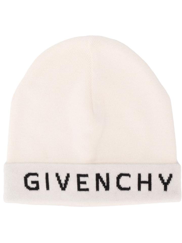 Givenchy Logo Printed Beanie - White