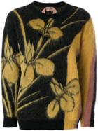 Nº21 Floral-intarsia Sweater - Black