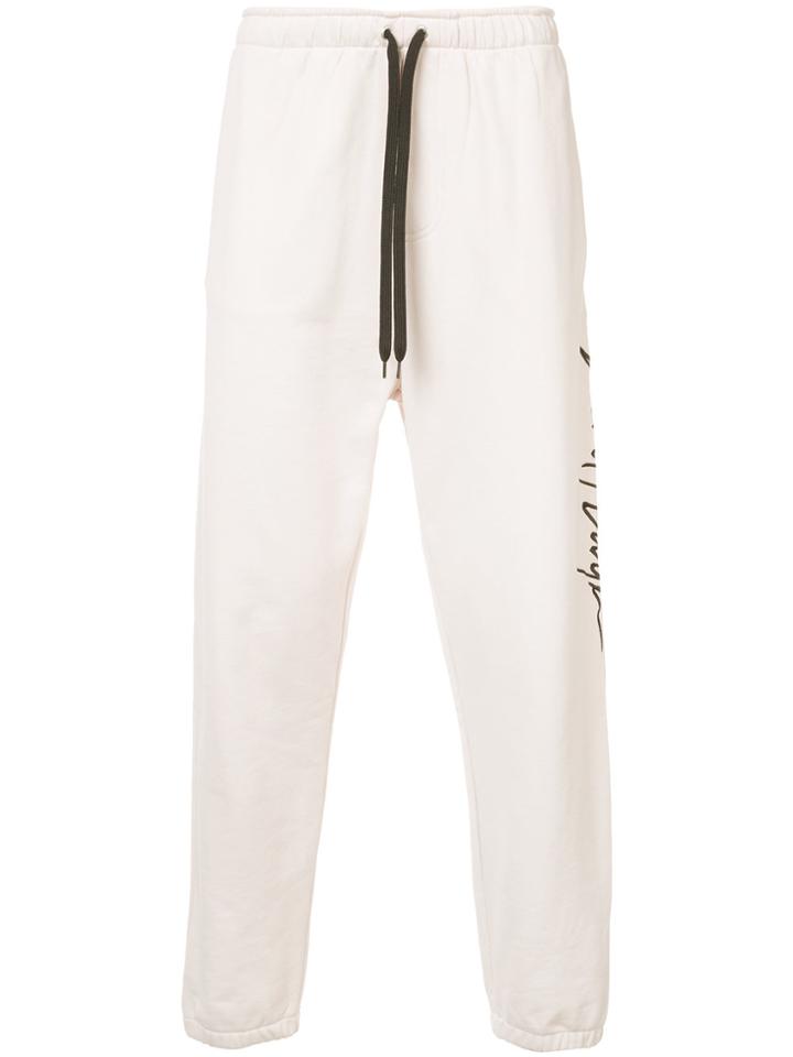 Second/layer Large Script Sweatpants - Pink & Purple