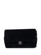 Chanel Pre-owned 1997 Velvet Cc Turn-lock Backpack - Black