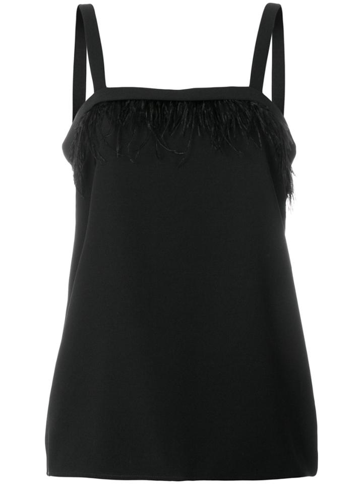 Dkny Feather Embellished Top - Black