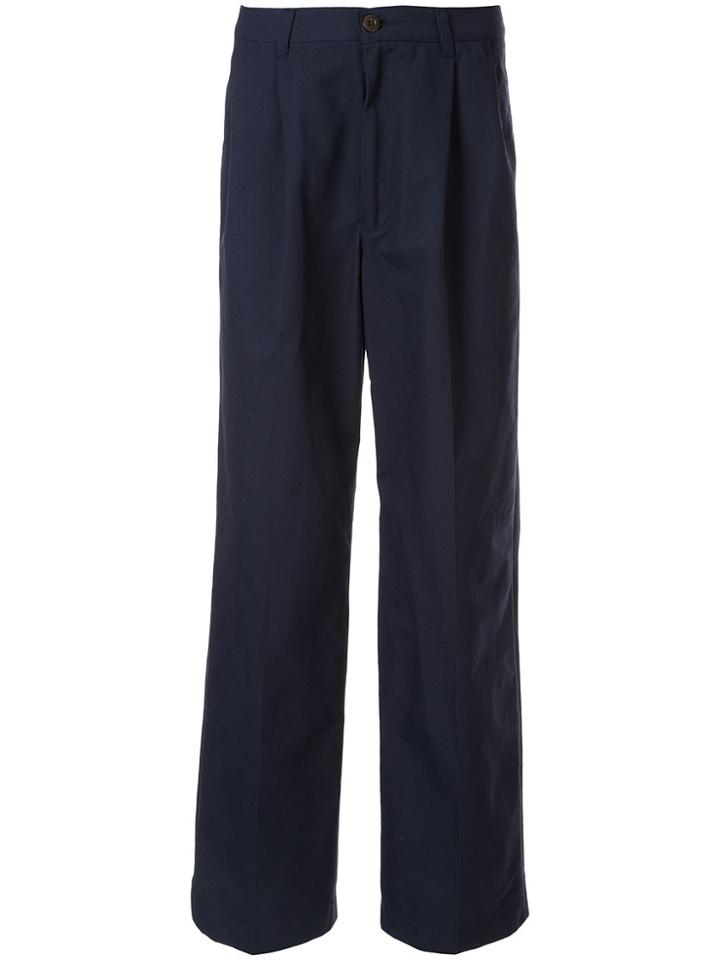 Loveless Loose-fit Poplin Trousers - Blue