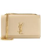 Saint Laurent 'monogram' Shoulder Bag, Women's, Nude/neutrals, Calf Leather