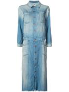 Nsf Stonewashed Denim Shirt Dress - Blue