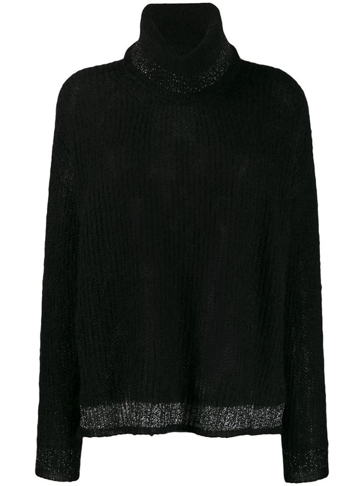 Liu Jo Lurex Trim Openwork Jumper - Black