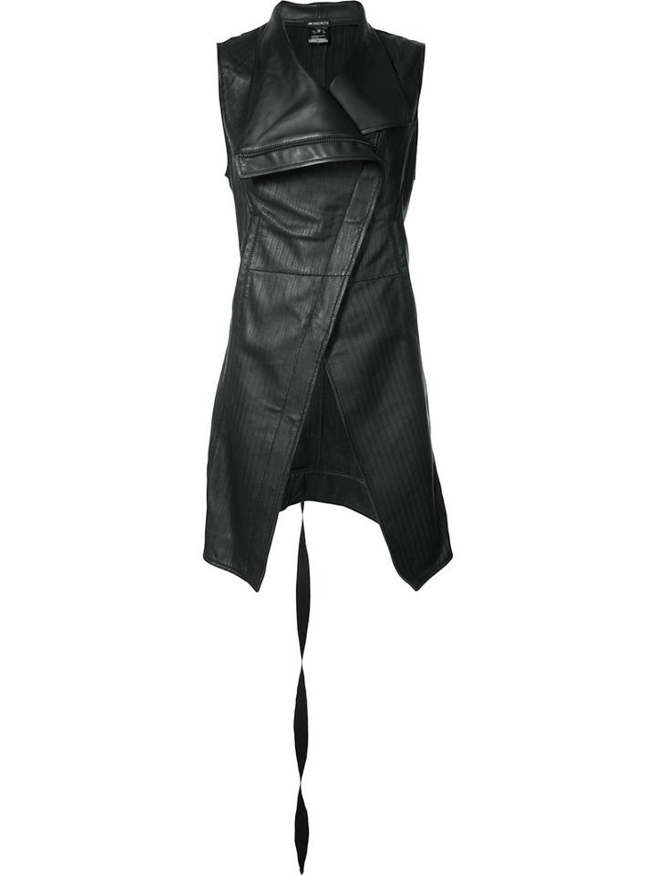 Ann Demeulemeester Asymmetric Sleeveless Jacket, Women's, Size: 38, Black, Leather
