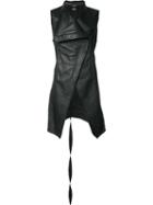 Ann Demeulemeester Asymmetric Sleeveless Jacket, Women's, Size: 38, Black, Leather