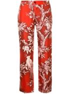 F.r.s For Restless Sleepers Floral Print Cropped Trousers - Red