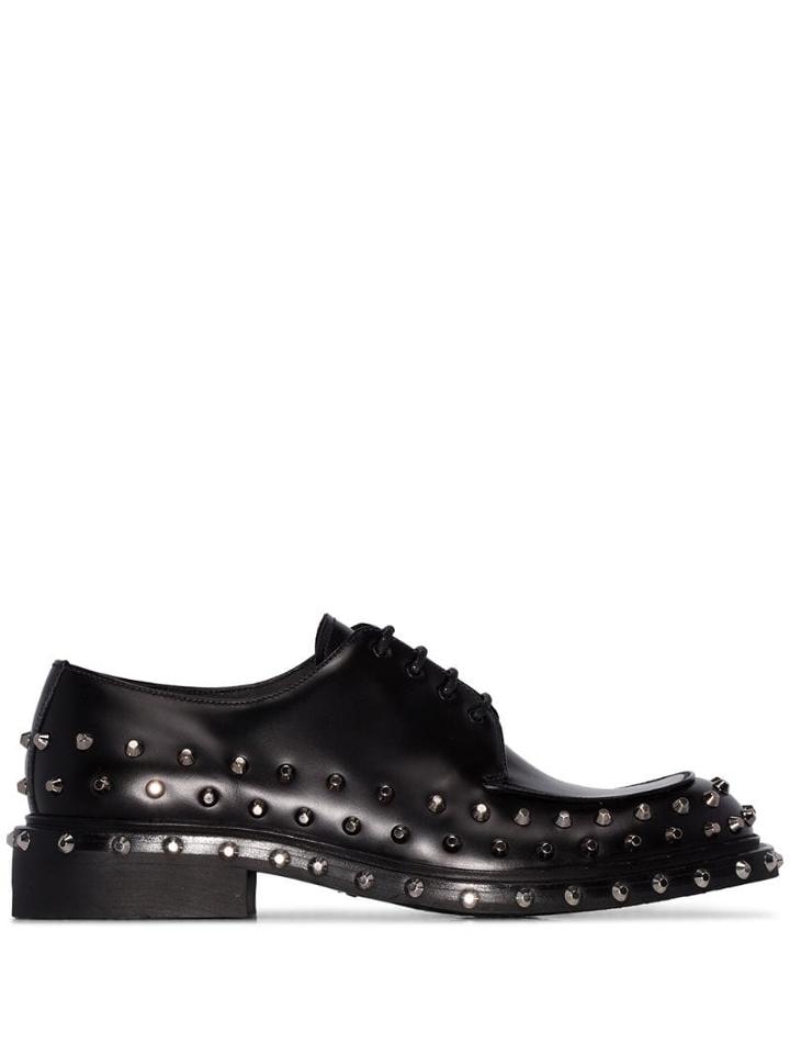 Prada Black Studded Leather Derby Shoes